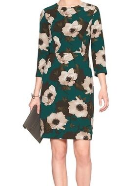 Banana Republic Teal Magnolia Sheath Dress